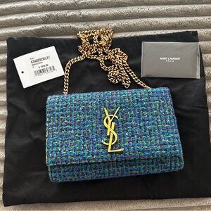Saint Laurent Multicolor Tweed Crossbody Bag